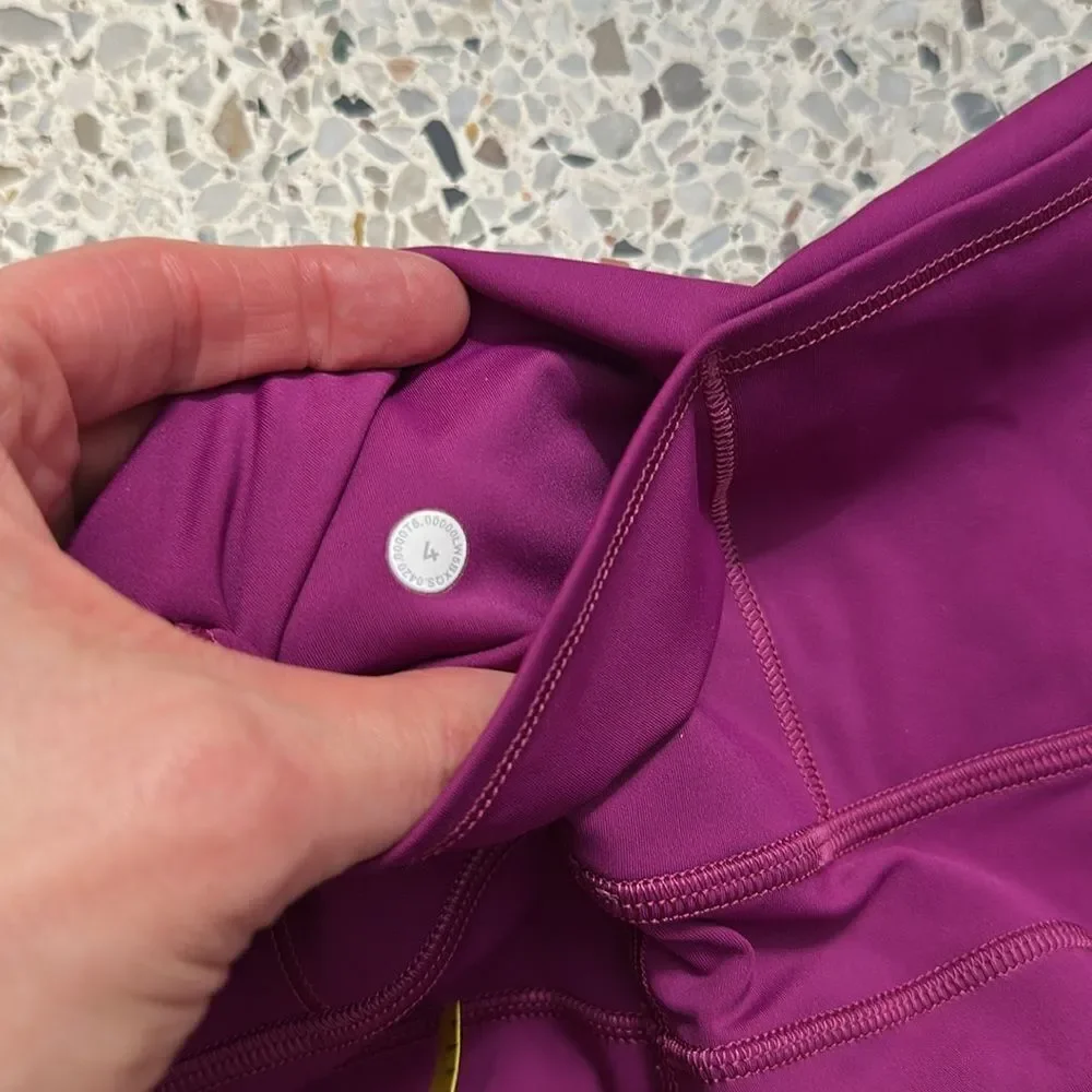 Lululemon Fast & Free Marvel burgundy 25” non reflective 4 Peloton